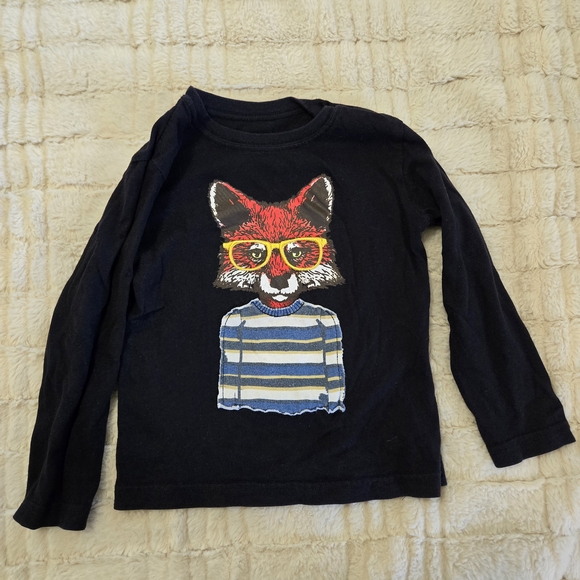 Kids r Us Stylish Kids 3t Long Sleeve Fox Graphic Tee - Black - Picture 2 of 4